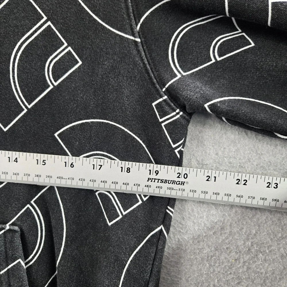 The North Face Men Hoodie S‎ Black Geometric Allover Print Logo Long Sleeve